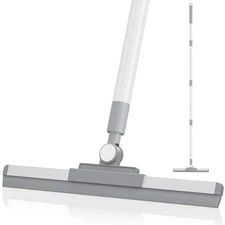 Rubber Floor Squeegee Broom with Long Handle and 180° Adjustable Head for Tiles