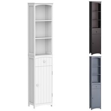 HOMCOM Bathroom Storage Cabinet Tall Free Standing Linen Tower w/ 3-Tier Shelf