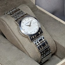 BU1370 Burberry Heritage Womens silver stainless steel watch 28mm crystal dial