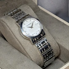 BU1370 Burberry Heritage Womens silver stainless steel watch 28mm crystal dial