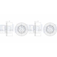 2X Delphi Bremsscheiben 283Mm BelÜFtet Vorne Passend FüR CitroËN XM Opel Combo