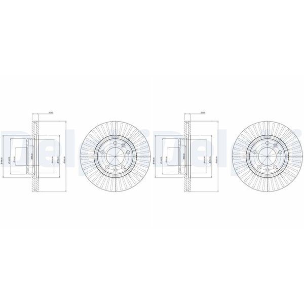 2X Delphi Bremsscheiben 283Mm BelÜFtet Vorne Passend FüR CitroËN XM Opel Combo-image