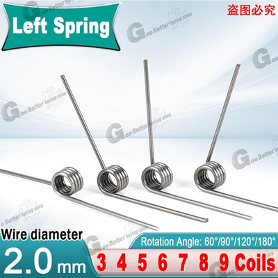 #ad Torsion Spring 3 9 Coil 10 pcs 2mm Wire dia 10 20mm OD Left spring Steel $16.97