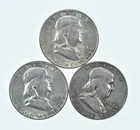 Higher Grade - 1954 1951-S 1958-D Franklin Half Dollar 90% SIlver Lot *185