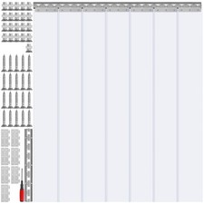 PVC Strip Curtain for Freezer Warehouse, 42"x84", Waterproof Clear Strips