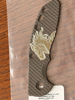 Hinderer Knives XM-18 3.0 Textured Titanium Horsehead Battle Bronze Scale