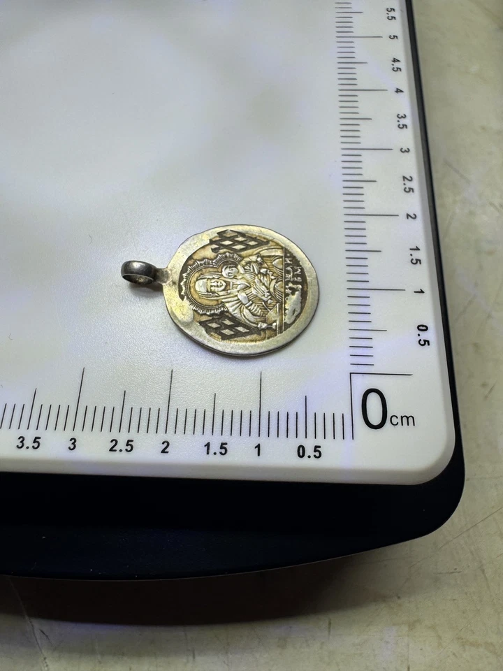 Colgante Icono Imperial Ruso 84 Plata Kozelshchanskaya y San Panteleimon Foto 3 de 4