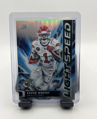 Xavier Worthy Kansas City Chiefs 2025 Topps Chrome Light Speed LS-28