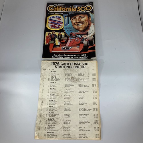 California 500 AJ Foyt séptima revista anual con parche Ontario Motor Speedway 1976 - Imagen 4 de 12