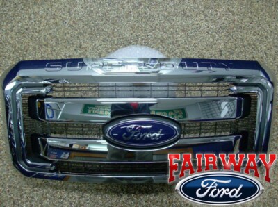 11 thru 16 Super Duty F250 F350 F450 F550 OEM Genuine Ford Chrome Grille Grill