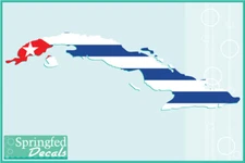 CUBA Shaped Flag Vinyl Decal Car Truck Sticker Cuban Flag Sticker