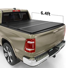 6.4FT FRP Hard 3-fold Tonneau Cover Truck Bed For 03-25 Dodge Ram 1500 2500 3500