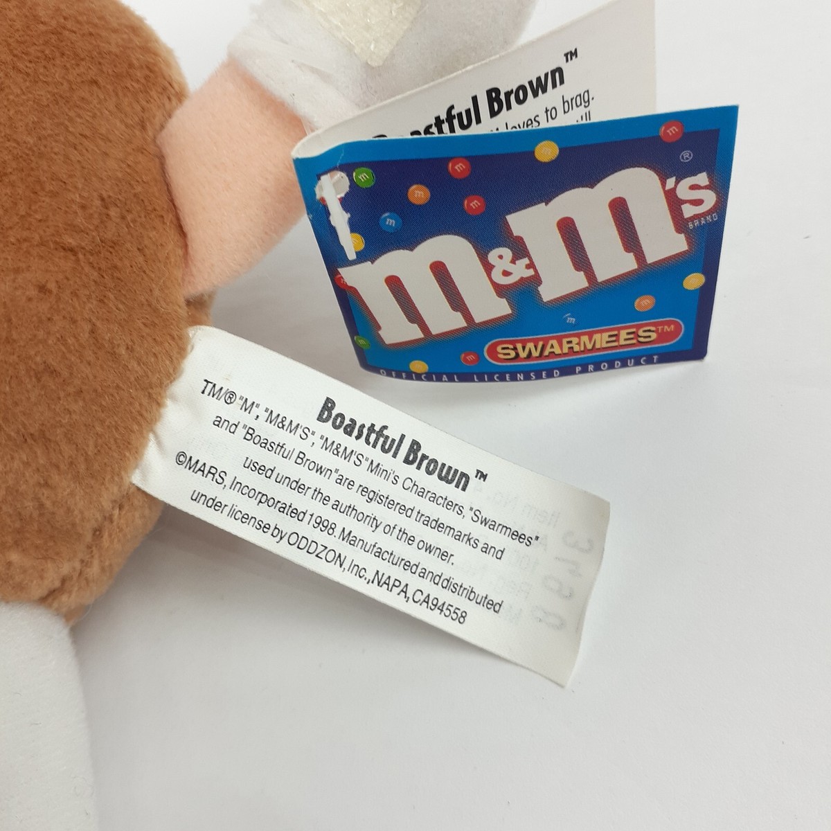 Vtg 1998 Boastful Brown M&M Plush Swarmees 5