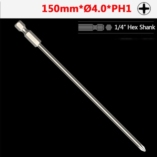 PH00 PH0 PH1 PH2 Phillips Screwdriver Bit Set 1/4" Hex Shank 50/75/100/150/200mm - Picture 49 of 65