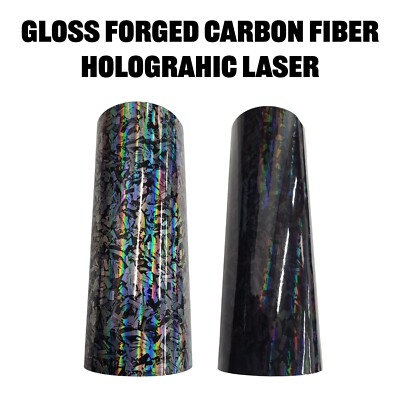Gloss Forged Carbon Fiber CF Holographic Laser Vinyl Car Wrap Film ...