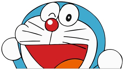 Doraemon Happy Peekin Window Vinyl Decal Anime Sticker Doraemon 6 Inches