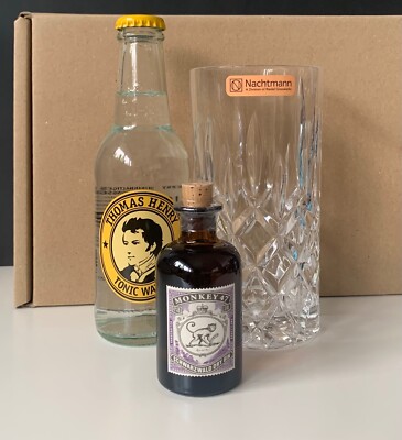 Monkey 47 Geschenk Set | Monkey 47 Gin Mini 5cl - 1x TH Tonic -1x Nachtmann Glas