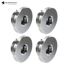 4 Pcs BarrowCH G1/4 Stop Plug Fitting Low Profile Internal Hex Socket Silver