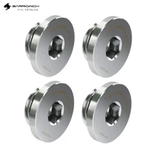 4 Pcs BarrowCH G1/4 Stop Plug Fitting Low Profile Internal Hex Socket Silver
