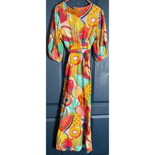 NWT New $195 Farm Rio Whimsical Summery Salad Maxi Long Dress XS RUNS SMALL - Picture 8 of 10