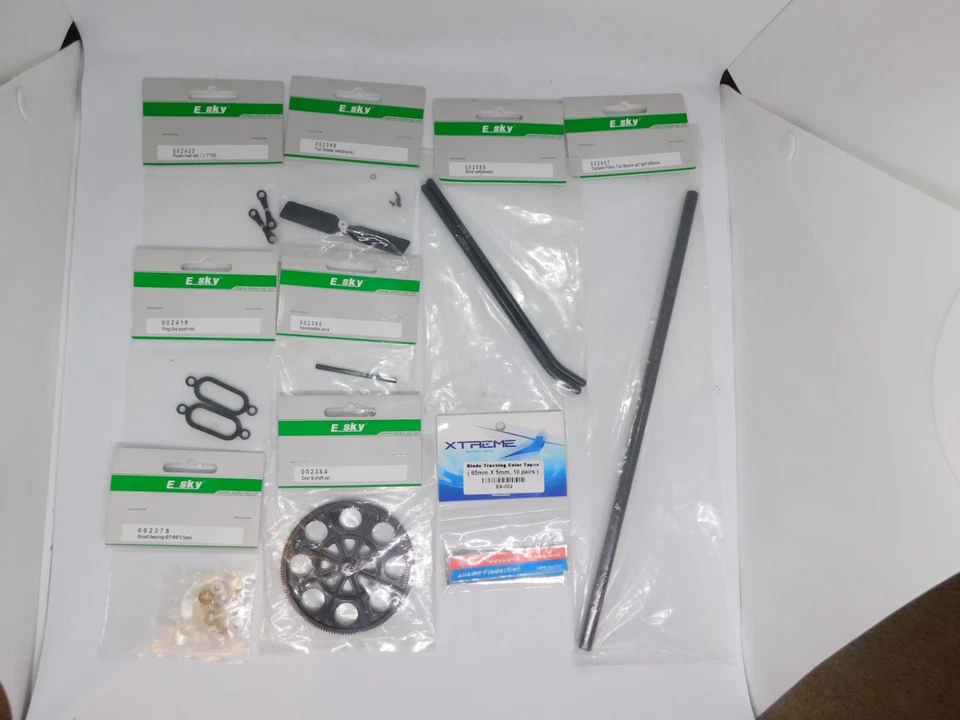 LOT 9 PARTS R/C E SKY GEAR PUSH ROD BEARING AXIS TAIL BLADE SKID SET TAIL BOOM - Image 2 of 4