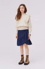 GIRL'S MOLO BREENA DARK INDIGO BLUE SKIRT WRAP RUFFLE 13-14