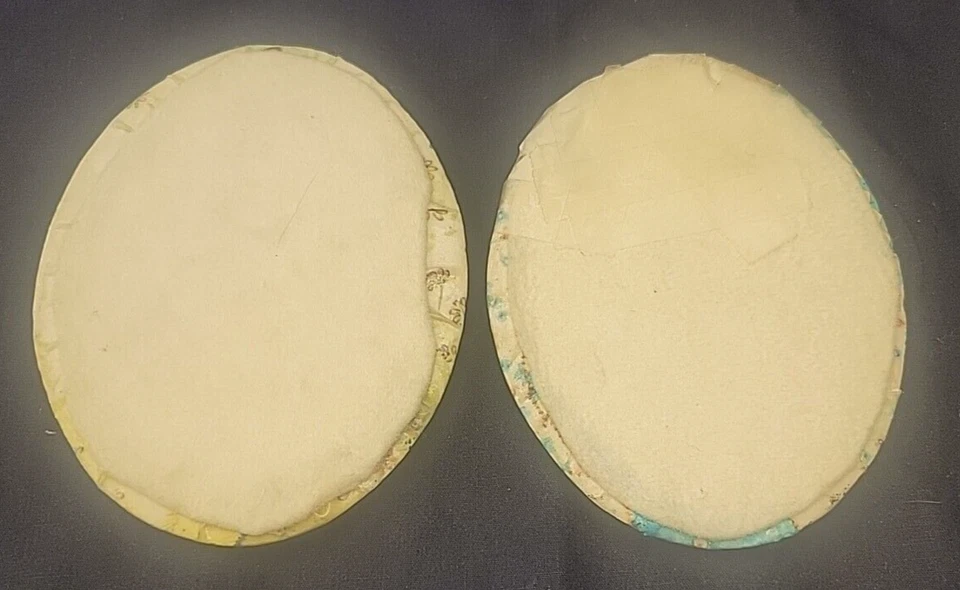 2 placas ovaladas de yeso superpuestas agrietadas de colección para niñas Foto 4 de 4