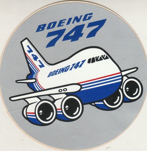USA Advertising Sticker BOEING 747 Aeroplan 1982 - 第 1/2 張圖片