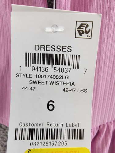 Epic Threads Ribbed-Knit Tiered Ruffle Dress Little Girls' 6 Sweet Wisteria L/S - Picture 16 of 16