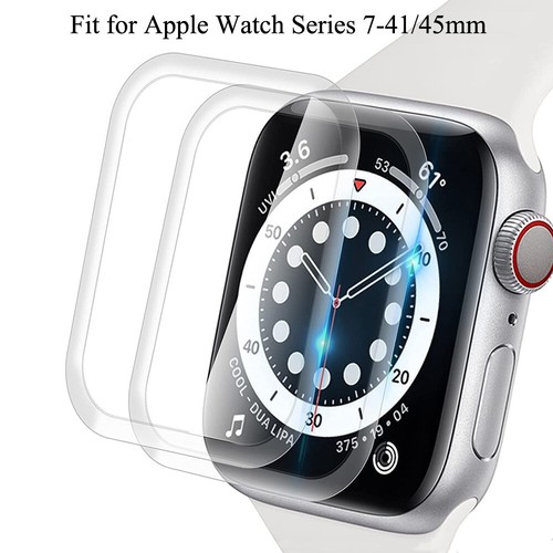 For Apple Watch Series 7 45MM Case Cover+3D Full Tempered Glass Screen Protector - Picture 35 of 74