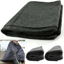 2 Pc Large 2lb Wool Blanket Outdoor Warm Military Emergency Survival Camping 80"