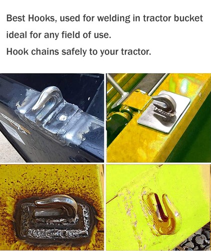 6x Weld on Grab Chain Hooks 3/8" Tractor Bucket Trailer Rigging Tow WLL 6600lbs - Picture 6 of 8