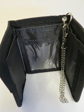 Nos Black Trifold Chain Wallet Biker Straight Edge Punk Psychobilly Youth Boys