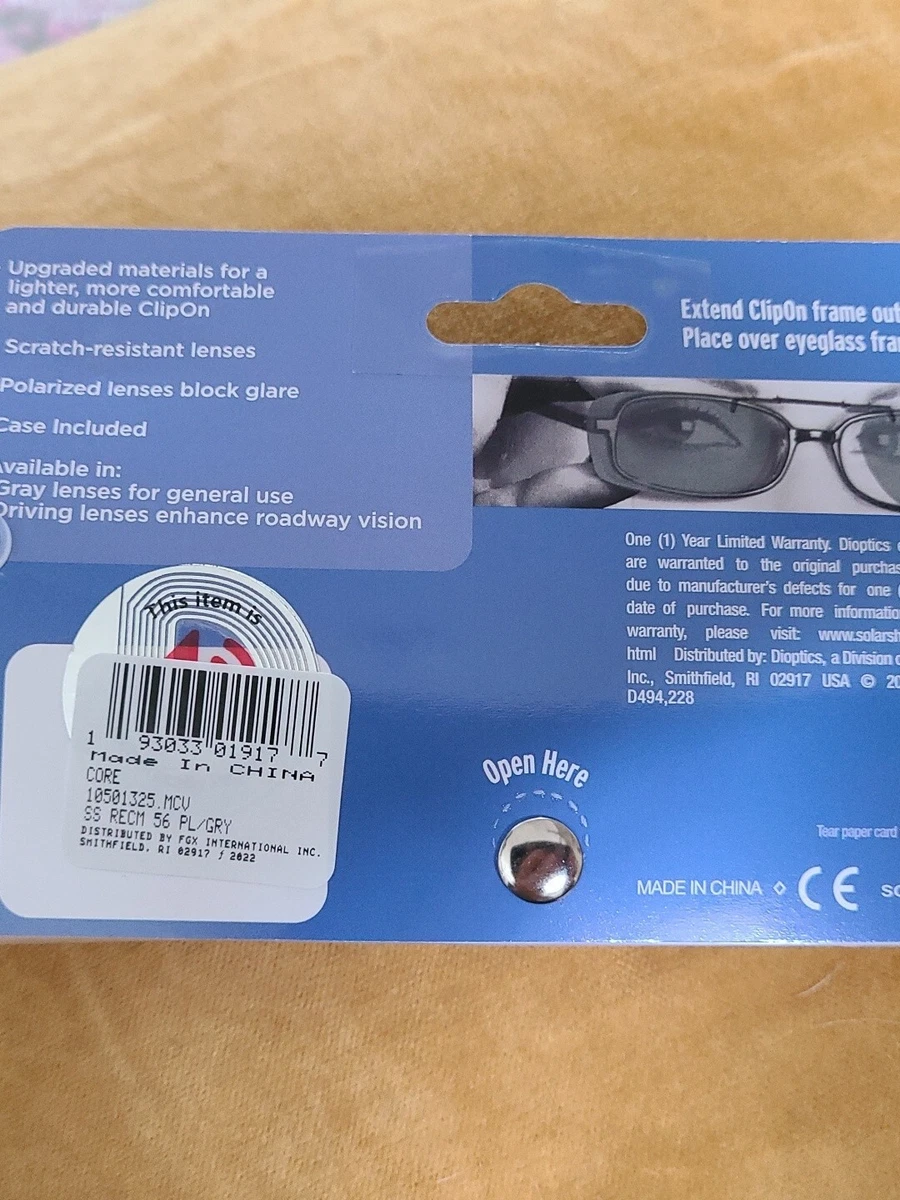 Solar shield clip on cheap sunglasses 56 rec m