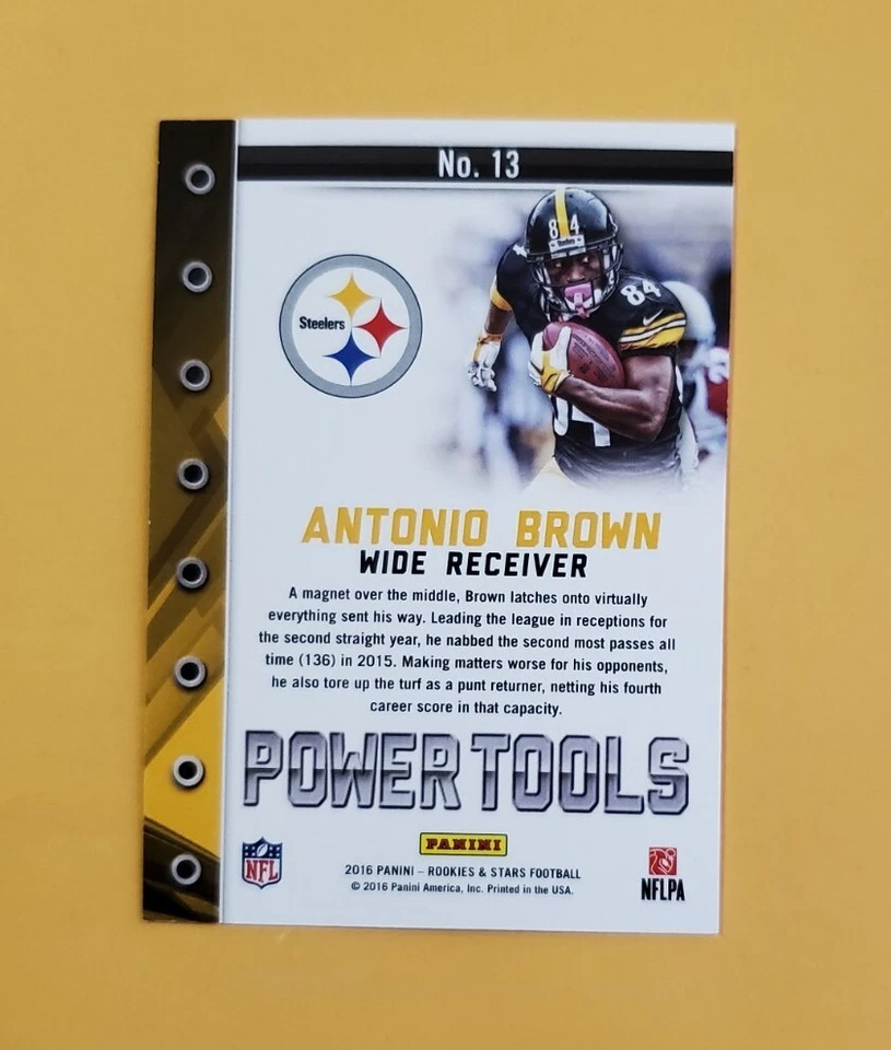 2016 Panini Rookies & Stars True Blue /49 Antonio Brown #13 Power Tools SSP  - Image 4 of 4