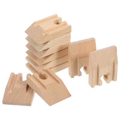 10pcs Wooden Train Track Adapters DIY Railway Track Expansion Accessories