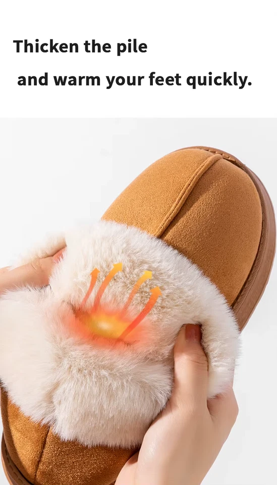 Slippers Fluffy Booties Womens Fur House Shoes Winter Ankle Indoor Plush 20% OFF - Image 3 of 4