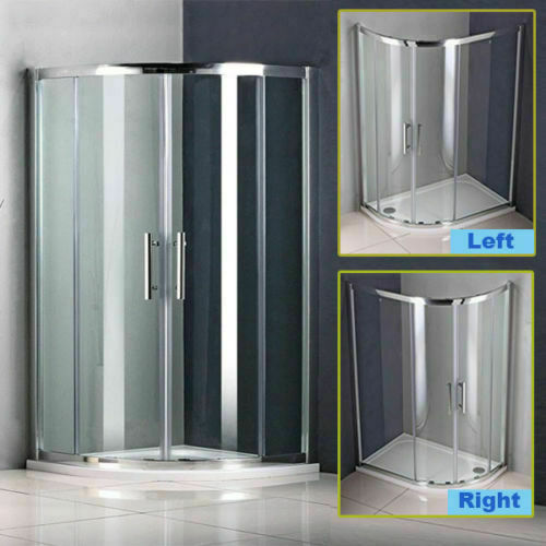 Offset WalkIn Quadrant Shower Enclosure Corner Cubicle Glass Door&Tray&Riser Kit - Picture 20 of 29