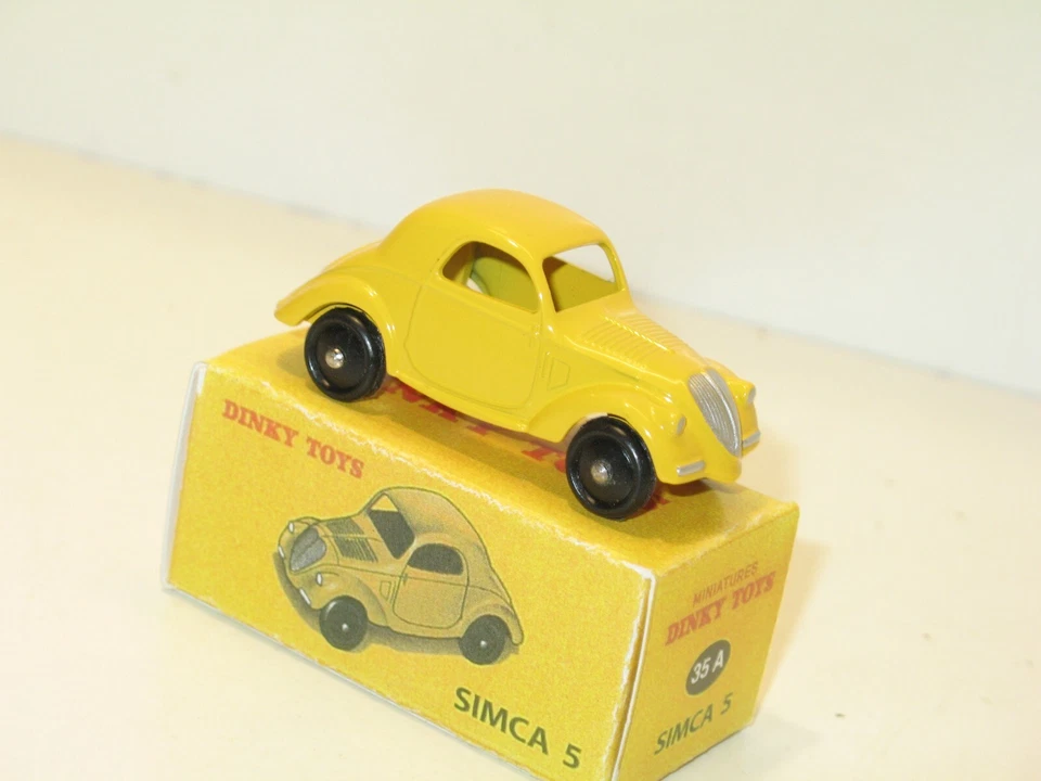 DINKY TOYS ATLAS In Metallo, Auto Simca 5 Gialla - Immagine 2 di 2