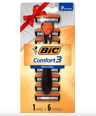 3 TOUGH BLADE Triple Blade Razor 6 Cartridges Micro Touch Tough pivoting head