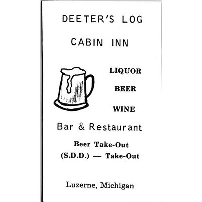 Deeter's Log Cabin Inn Bar Restaurant Liquor Beer Luzerne MI 1969 MI Ad SAJ9-M6