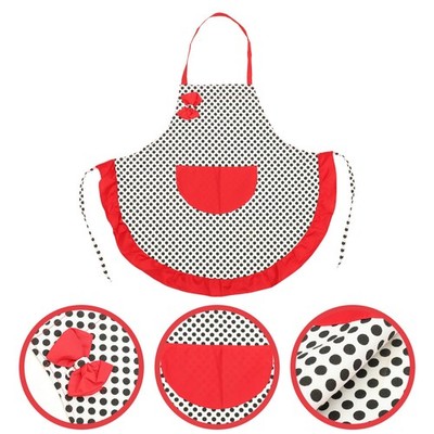  Polka gepunktete Bowknot Decor Decor Halfter-Himmel-Ärmel und Kochschürze für