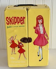 1964 Vintage Barbie s little Sister SKIPPER Doll Carry Case TRUNK YELLOW MATTEL