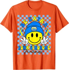Be Extra Yellow And Blue Smile Face Down Syndrome Unisex T-Shirt
