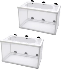 2 Pack Fish Tank Breeder Net,Fish Isolation Breeding Hatching Box, Plastic Frame