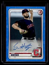 2020 Bowman Prospect Autographs Blue Sam Hentges Auto 029/150 Cleveland Indians