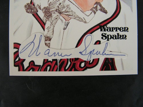 Warren Spahn Signed Perez Steele HOF Postcard Cut JSA 57 Cy Young 2 No Hitters - Picture 2 of 4