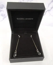 Georg Jensen Vivianna Torun Sterling Silver & Rock Crystal Earrings 2.25"
