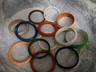 13 Vtg Mid-Century Bakelite? Lucite? Costume Jewelry  Colorful Bangle Bracelets