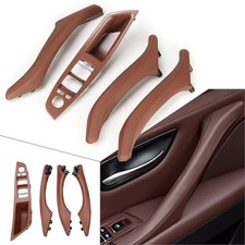 Door Trim Handle Real Leather Fit BMW 5 series F10 F11 F18 10-17 LHD Red Brown